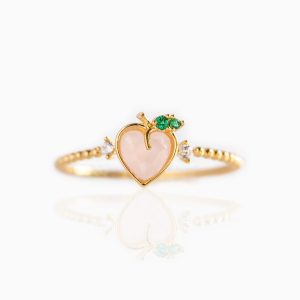 18k Gold Plated Exquisite Ring Perfect Peach Ring